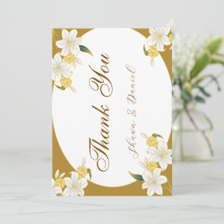 Elegant Gold Floral Thank you Card Dankeskarte