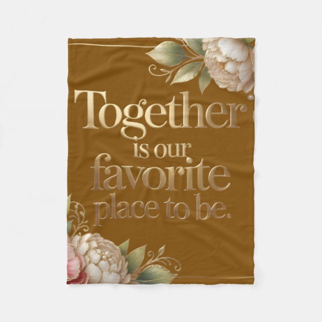 Elegant Gold Floral Typography Fleecedecke (Vorderseite)