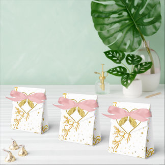 Elegant Gold Floral Wedding Favor Box witFavor Box Geschenkschachtel