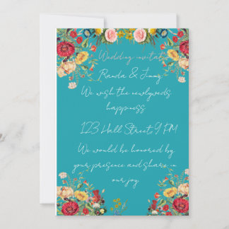 Elegant Gold Floral Wedding Invitation Einladung