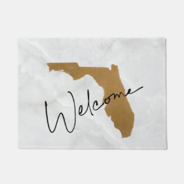 Elegant Gold Florida State Map Welcome Fußmatte