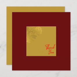 Elegant Gold Flover Royal Red Dankeskarte