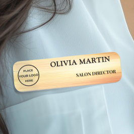 Elegant Gold Flow Magnetic Name Badge Namensschild