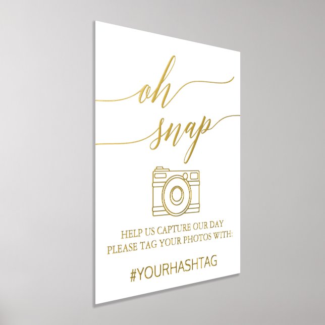 Elegant Gold Foil Calligraphy Oh Snap Foliendrucke (Ablage )