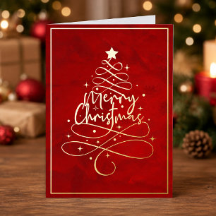 Elegant Gold Foil Frohe Weihnachten Folien Feiertagskarte