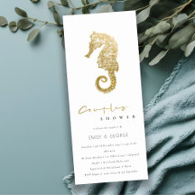 ELEGANT GOLD FOIL NAVY SEEPFERD COUPLES SHOWER