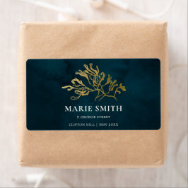 ELEGANT GOLD FOIL NAVY UNTERWASSER MEERESWEED WEDD