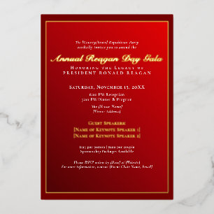 Elegant Gold Foil Reagan Day Gala Fundraiser Folieneinladung
