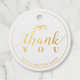 Elegant Gold Foil Wedding Vielen Dank für Ihre Unt Geschenkanhänger