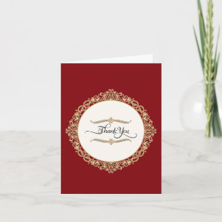 Elegant Gold Formal Calligraphy Script Vielen Dank Einladung