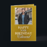 Elegant Gold Foto Boyfriend Birthday Karte<br><div class="desc">Ein individuelles Foto deines Freundes gepaart mit einer herzlichen Geburtstagsbotschaft,  die ihn an seinem besonderen Tag feiert. Eine sinnvolle und personalisierte Art,  ihn geliebt und geschätzt zu machen.</div>