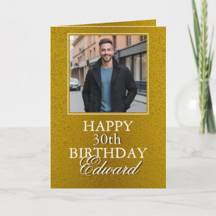 Elegant Gold Foto Boyfriend Birthday Karte