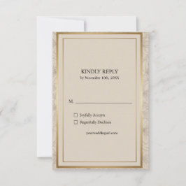 Elegant Gold Frame Minimalist Wedding RSVP Karte