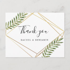 Elegant Gold Frame Terrarium Green Leaf Vielen Dan Postkarte
