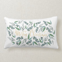 Elegant Gold Frohe Weihnachten Eukalyptus White