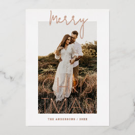 Elegant Gold Frohe Weihnachten | Minimalistisches  Folien Feiertagskarte