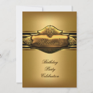 Elegant Gold Geburtstagsparty Mens 60. 50. 40. Einladung