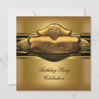 Elegant Gold Geburtstagsparty Mens 60. Einladung