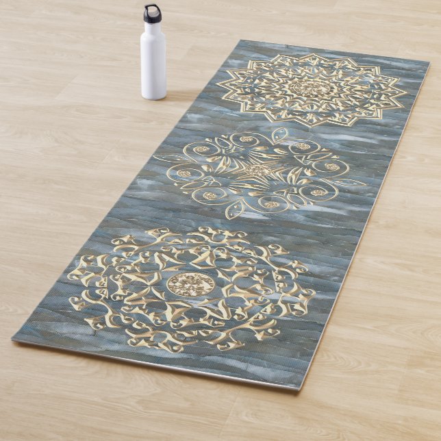 Elegant Gold Gems Mandala Yogamatte (Beispiel)