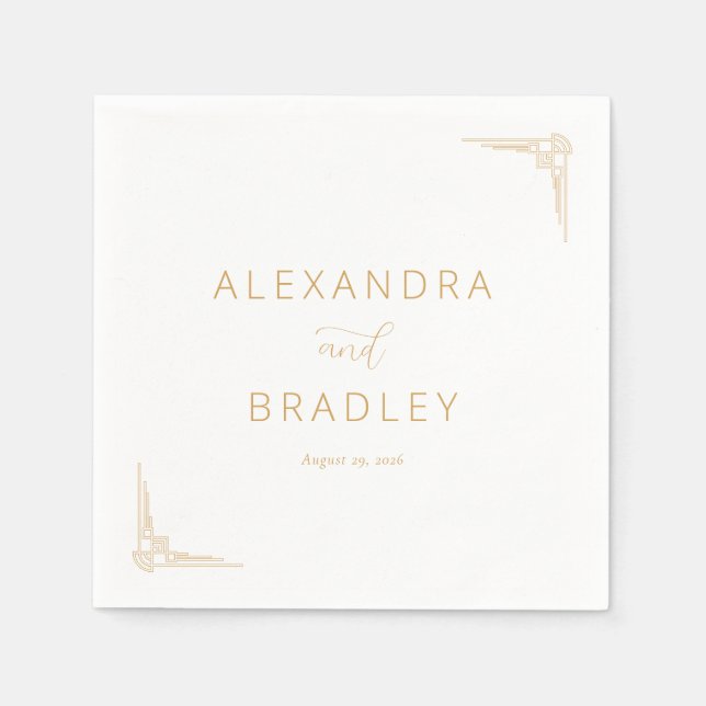 Elegant Gold Geometric Accents Serviette (Vorderseite)