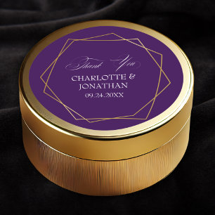 Elegant Gold Geometric Vielen Dank Gastgeschenk Ho Runder Aufkleber