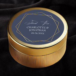 Elegant Gold Geometric Vielen Dank Gastgeschenk Ho Runder Aufkleber