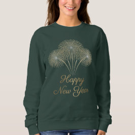 Elegant Gold Glitter Fireworks Happy New Year  Sweatshirt