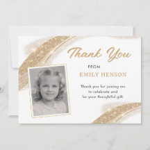 Elegant Gold Glitter Photo Birthday