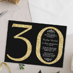 Elegant Gold Glitter Typography 30th Birthday Einladung<br><div class="desc">Celebrate in style with these trendy and elegant gold glitter 30th Birthday invitations. The design is easy to personalize and your guests will be thrilled when they receive these stylish invites.</div>