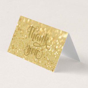 Elegant Gold Glittery Bokeh Dankeschön Karte