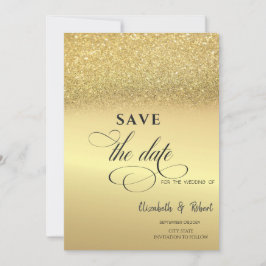 Elegant Gold Glitzer Bokeh Wedding speichern das D Save The Date