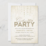 Elegant Gold Goodbye 30s 40th Birthday Party Einladung<br><div class="desc">Dieses elegante 40. Geburtstag-Party Einladung-Design von The Gepunktet Olive™ zeichnet sich durch einen sanften goldenen Hintergrund aus, mit einem Bild von funkelnd Edelsteinen, die von oben nach unten strömen, und der Stilschrift "Goodbye 30s Party" mit dem Wort "Party", das mit einem Bild von Glitzer aus Gold gefüllt ist. BEACHTE: DIESES...</div>