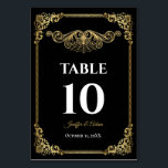 Elegant gold Gothic Wedding Table number Tischnummer<br><div class="desc">Gothic Halloween Alternative Wedding Table Number</div>