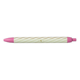Elegant Gold & Grau Monogramm I Minimalistisch Ele Kugelschreiber