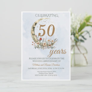 Elegant Gold Green 50. Hochzeitstag Einladung