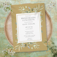 Elegant Gold Greenerage Foliage Bridesmaids Lunche