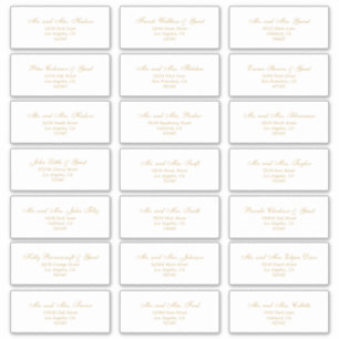 Elegant Gold Guest Address Labels