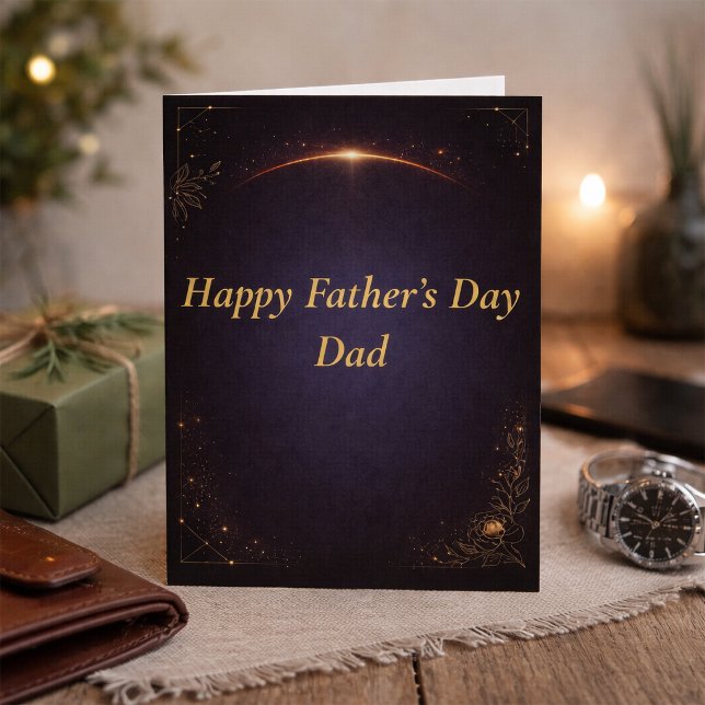 Elegant Gold Happy Father’s Day Card for Dad Karte (Von Creator hochgeladen)