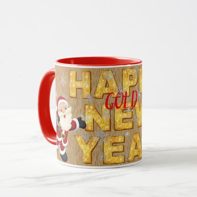 Elegant Gold Happy Holidays Tasse (Vorderseite Links)