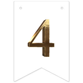 Elegant Gold Happy New Year 2024 Numbers White Wimpelkette