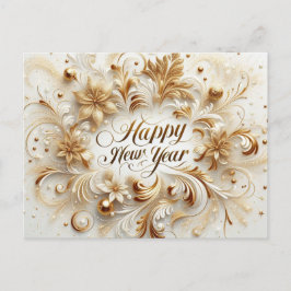 Elegant Gold Happy New Year  Postkarte