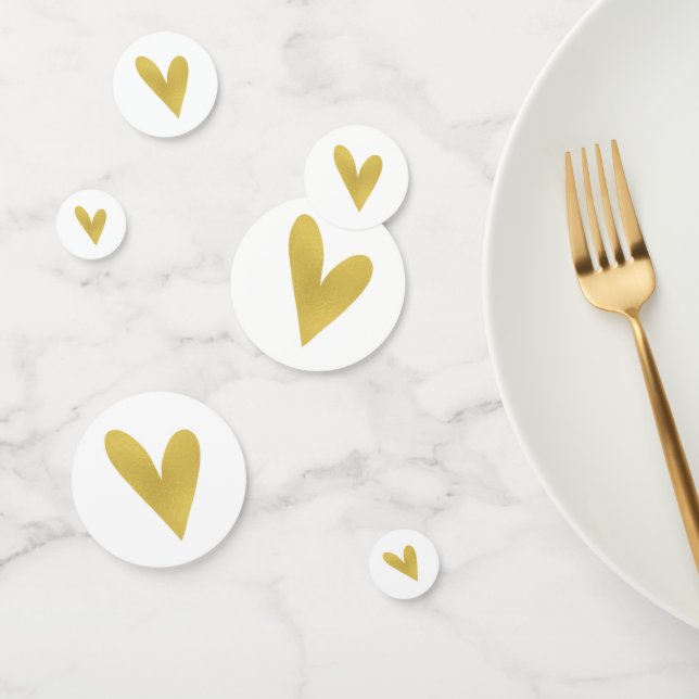 Elegant Gold Heart Wedding Table Confetti Konfetti (Gruppe)
