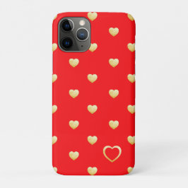 Elegant Gold Hearts on Crimson Red Case-Mate iPhone Hülle