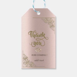 Elegant Gold Hearts Rose Vielen Dank Geschenkanhänger