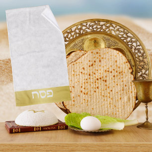 Elegant Gold Hebrew Pessach Handtuch