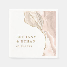 Elegant Gold Ivory Agate Wedding Serviette