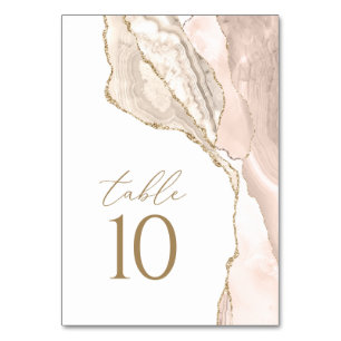 Elegant Gold Ivory Agate Wedding Tischnummer