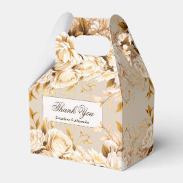 Elegant Gold & Ivory Floral Wedding Vielen Dank Geschenkschachtel