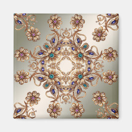 Elegant Gold Jewel Blume Magnet
