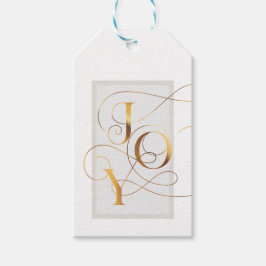 Elegant Gold Joy Script Tag Geschenkanhänger